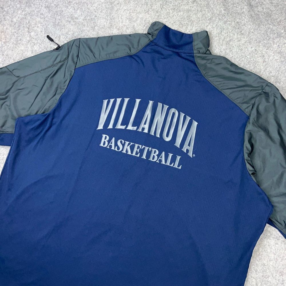 Villanova Wildcats Jacket Men 3XL Blue Gray Nike Basketball Dri Fit 1/4 Zip NCAA